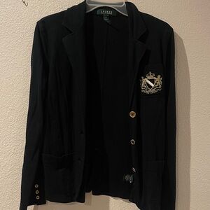 Ralph Lauren Classic Navy Blue Cotton Blazer